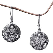 Load image into Gallery viewer, Hollow Floral Pattern Round Hanging Earrings For Women