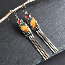 Load image into Gallery viewer, Geometric Enamel Long-rod Earrings European And American Style