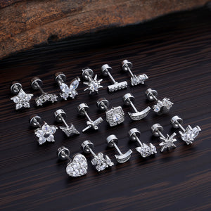 Minimalist Micro-Set Zircon Ear Cuffs